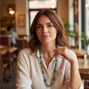 A Classy Chic Boutique Teal Gemstone Necklace